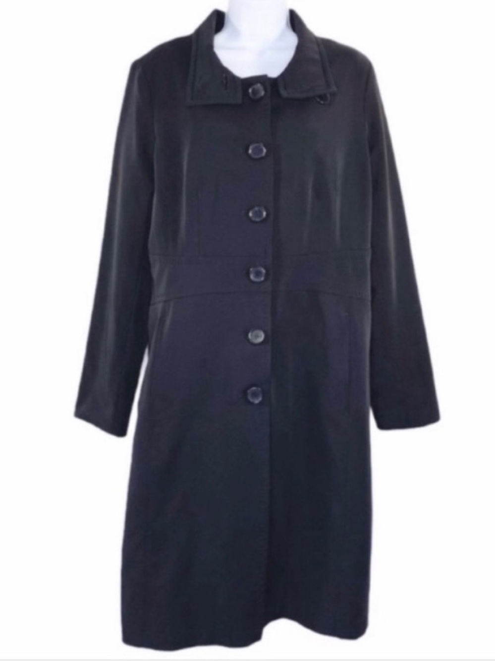 JONES NEW YORK single breasted trench coat M black